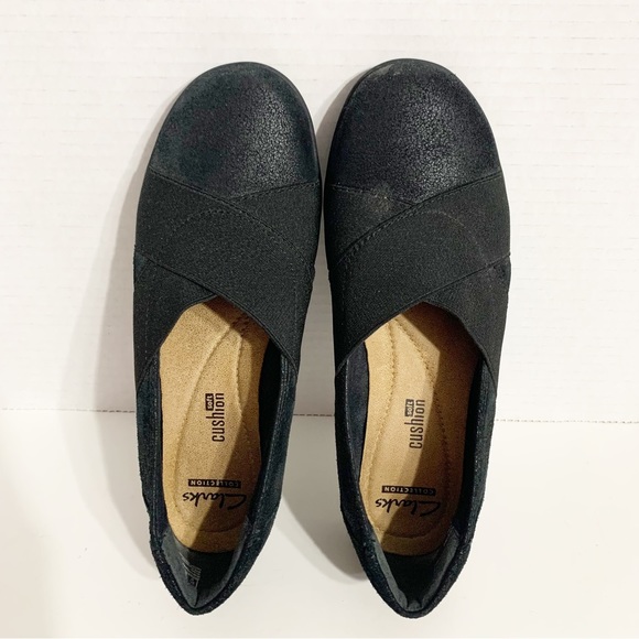 Clarks Collection Soft Cushion Slip On Comfort Shoes Textile Upper Rubber Sole - Picture 6 of 10